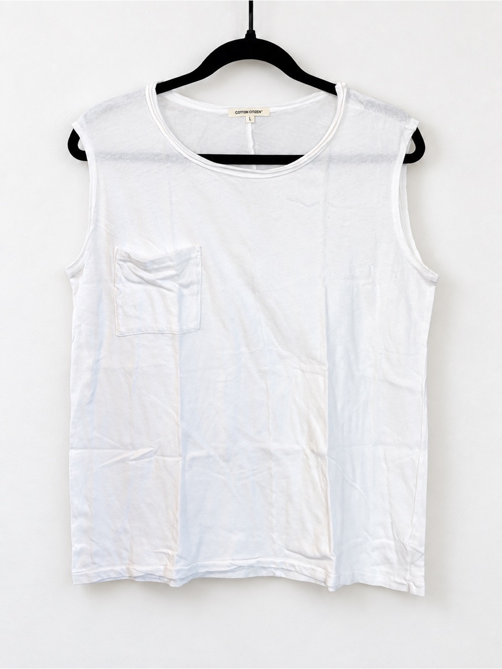 56. COTTON CITIZEN ROLL NECK POCKET MUSCLE TEE